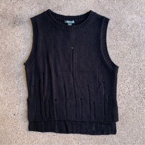Black Knit Sweater Vest